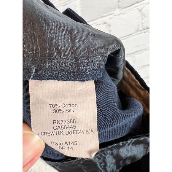 J.CREW COLLECTION dark blue cotton silk pleated fabric shorts size 4 - Picture 6 of 6